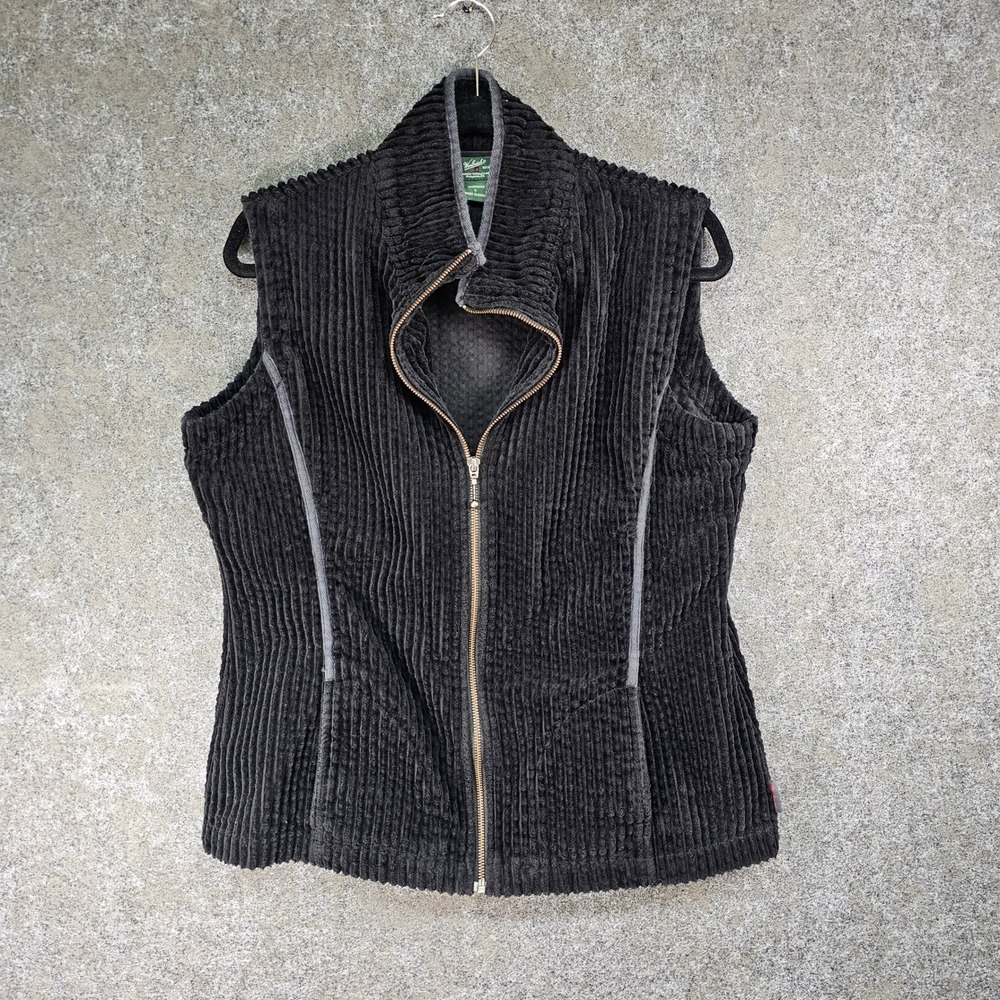 Woolrich Kinsdale Zip Up Corduroy Vest, Cotton, Black, Size Large